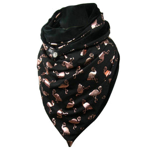 Winter Scarf For Women Soild Dot Printing Button Soft Wrap - foxberryparkproducts