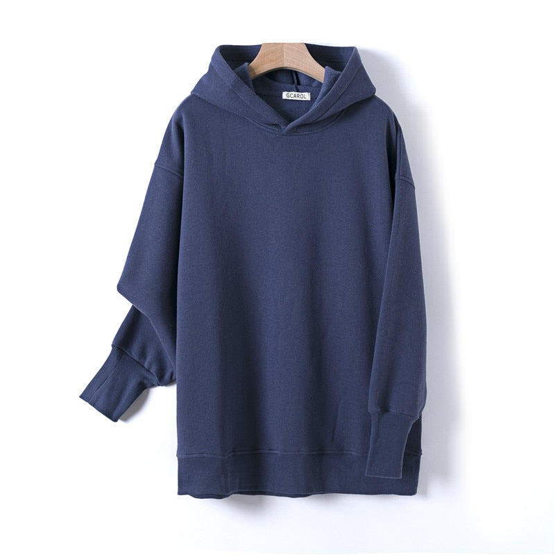 GCAROL Fall Winter Women Long Hooded Suits 80% Cotton Fleece - foxberryparkproducts