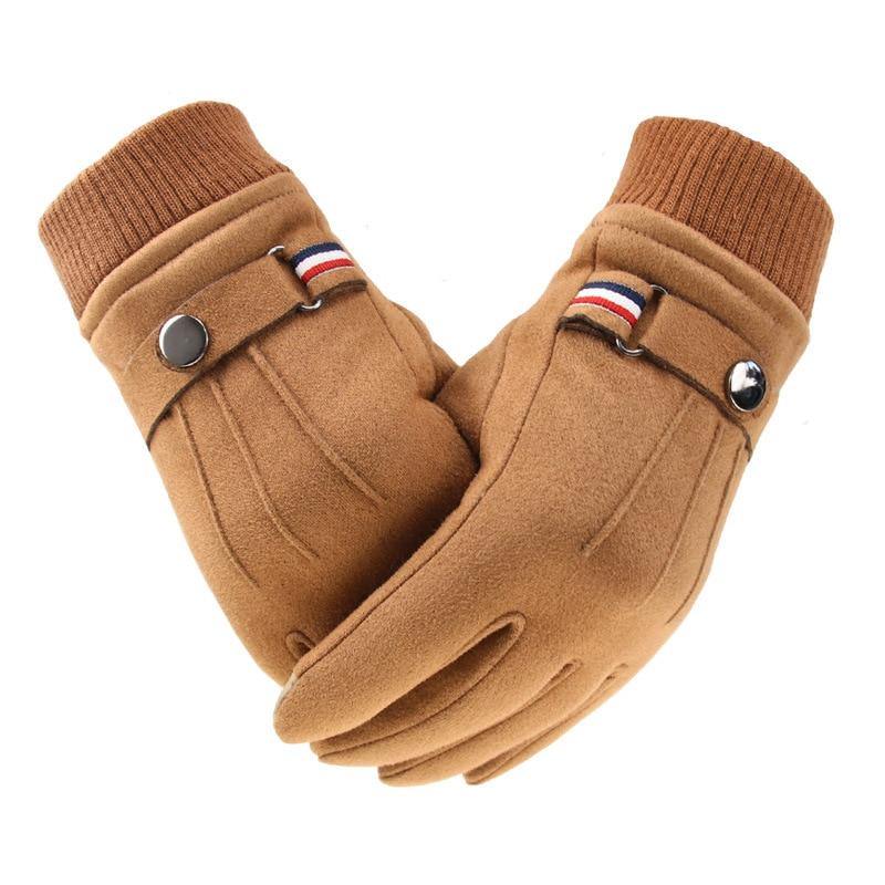 Men's Winter Gloves Suede Warm Split Finger Gloves - foxberryparkproducts