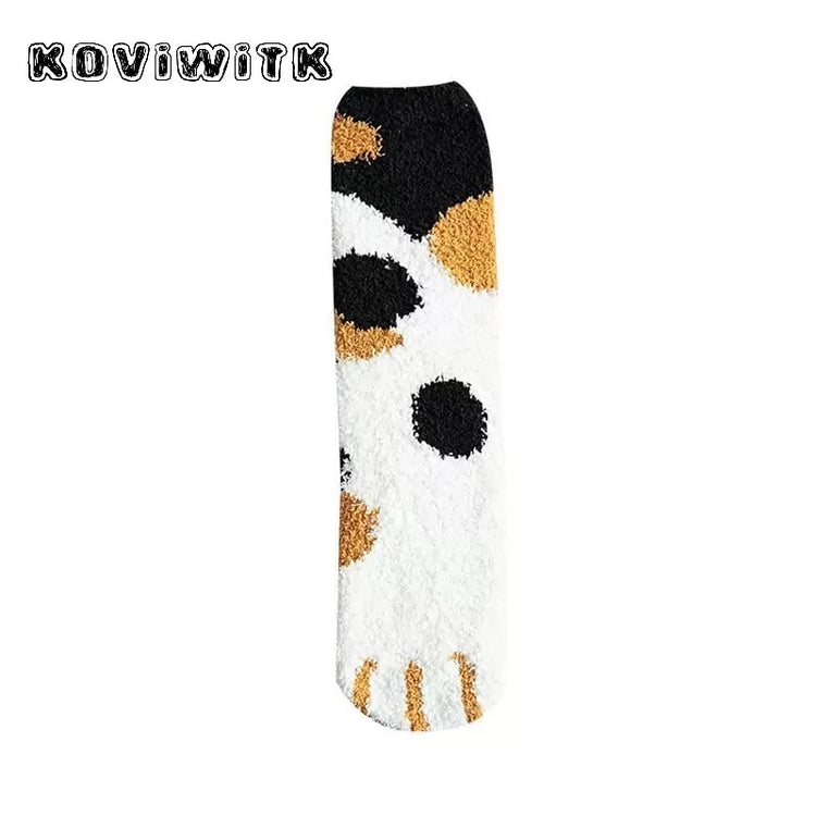 Fashion womens Cats Paw stripe 3d Socks - foxberryparkproducts