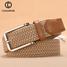 Load image into Gallery viewer, Men Women Casual Knitted Belt Woven Canvas Elastic Expandable Braided Stretch Belts
