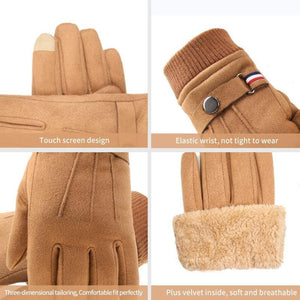 Men's Winter Gloves Suede Warm Split Finger Gloves - foxberryparkproducts