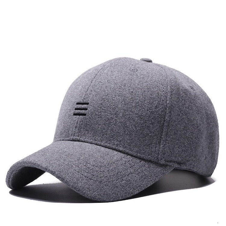 Dad Winter Headwear Male Warm Felt Sports Cap Man Big Size Wool Baseball Hats  55-60cm , 60-65cm - foxberryparkproducts