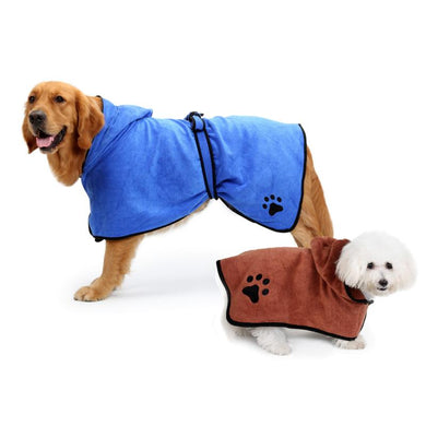 Pet Bath Towel Dog Bathrobe XS-XL For Small Medium Large Dogs Super Absorbent - foxberryparkproducts