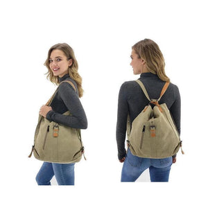 Canvas Women Shoulder Bags High Quality Multifunction  Back Pack For Students - foxberryparkproducts