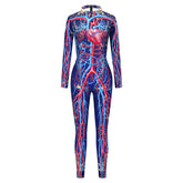 VIP FASHION Adult Skeleton Print Halloween Cosplay For Women Ghost Jumpsuit - foxberryparkproducts