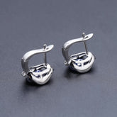 Blue Sapphire Gemstone Ring Earrings Jewelry Set For Women 925 Sterling Silver - foxberryparkproducts