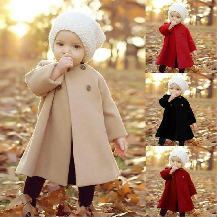 Baby Girl Boys Spring Winter Wool Blends Jacket Coat - foxberryparkproducts