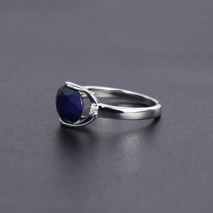 Blue Sapphire Gemstone Ring Earrings Jewelry Set For Women 925 Sterling Silver - foxberryparkproducts