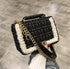 Fashion New Female Square Tote bag Quality Woolen Pearl Women&