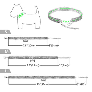 Bling Rhinestone Dog Collar For Small Medium Dogs
