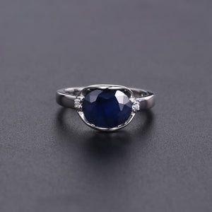 Blue Sapphire Gemstone Ring Earrings Jewelry Set For Women 925 Sterling Silver - foxberryparkproducts