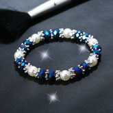 Bracelet Bright Colorful Rhinestone and Faux Pearl  ID A112-1101 - foxberryparkproducts