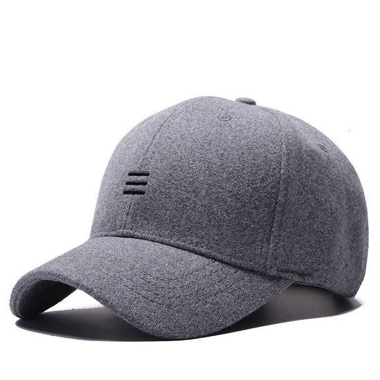 Dad Winter Headwear Male Warm Felt Sports Cap Man Big Size Wool Baseball Hats  55-60cm , 60-65cm - foxberryparkproducts