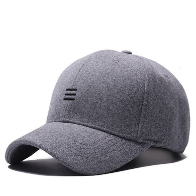 Dad Winter Headwear Male Warm Felt Sports Cap Man Big Size Wool Baseball Hats  55-60cm , 60-65cm - foxberryparkproducts