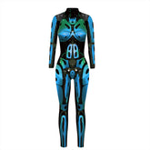 VIP FASHION Adult Skeleton Print Halloween Cosplay For Women Ghost Jumpsuit - foxberryparkproducts
