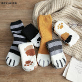 Fashion womens Cats Paw stripe 3d Socks - foxberryparkproducts