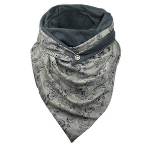 Winter Scarf For Women Soild Dot Printing Button Soft Wrap - foxberryparkproducts