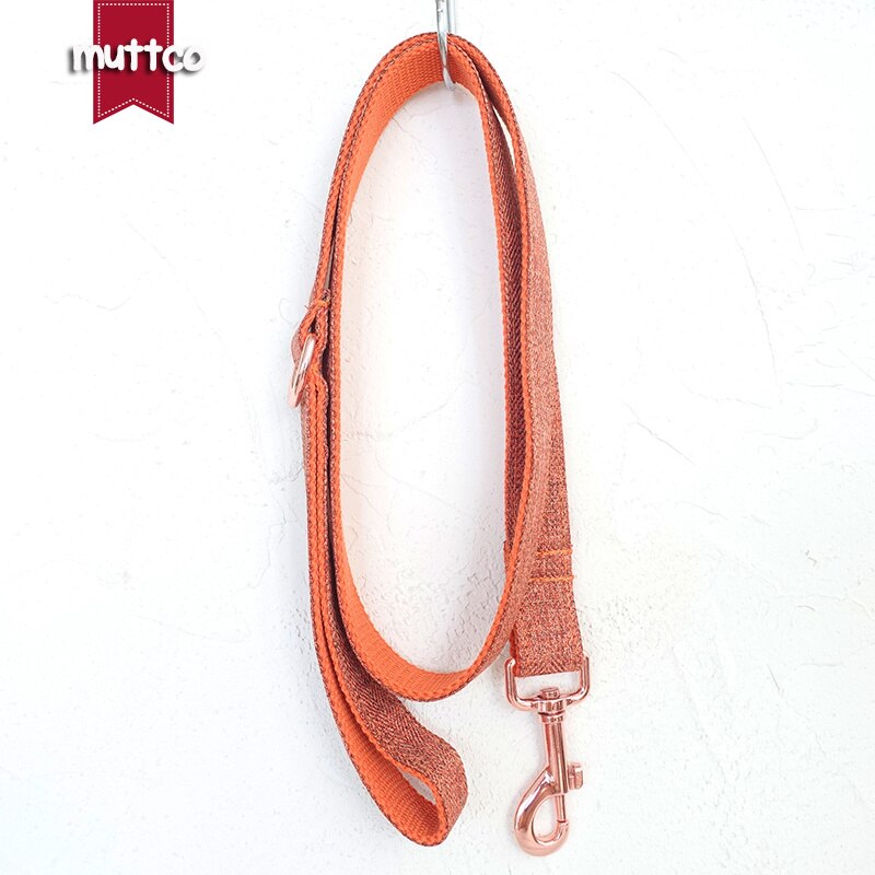 MUTTCO handmade puppy collar THE ORANGE SUIT gentleman pet products personalized ID leash - foxberryparkproducts