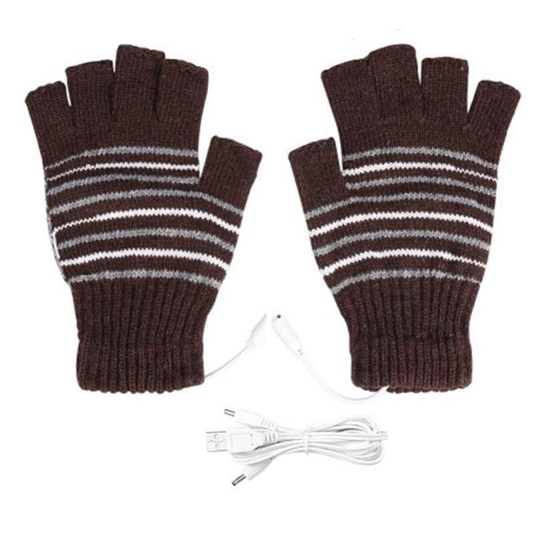 Electric USB heated Gloves Winter Thermal half-finger With full-finger cover - foxberryparkproducts