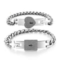 2Pcs Tone Stainless Steel Lover Heart Bracelet