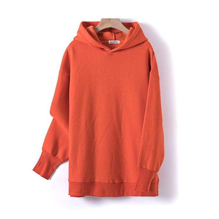 GCAROL Fall Winter Women Long Hooded Suits 80% Cotton Fleece - foxberryparkproducts