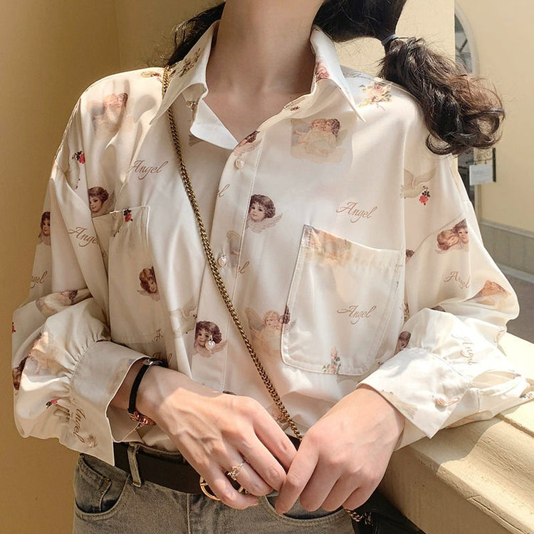 Classy Angel Print Women&
