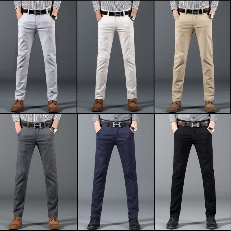 Classic 6 Color Casual Pants Men Spring Autumn New Business Fashion