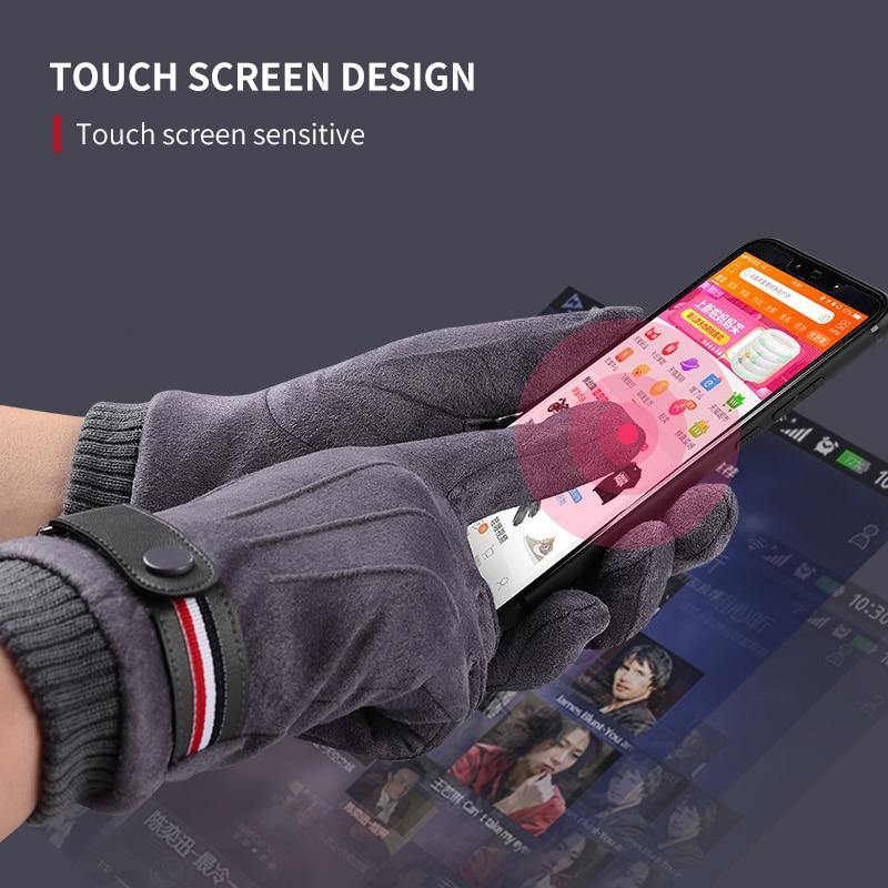 Men's Winter Gloves Suede Warm Split Finger Gloves - foxberryparkproducts
