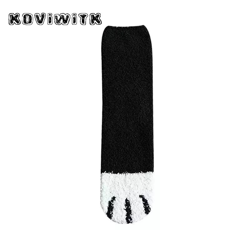 Fashion womens Cats Paw stripe 3d Socks - foxberryparkproducts