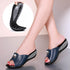 2022 Summer Platform Flip Flops Fashion Beach Shoes Woman Anti-slip Genuine Leather - foxberryparkproducts