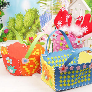 Kids Braided Basket Handmade Crafts Flower Sewing - foxberryparkproducts