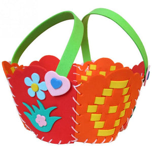 Kids Braided Basket Handmade Crafts Flower Sewing - foxberryparkproducts