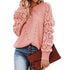 Lantern Sleeve Knitted Sweater Woman Autumn Winter Hollow Out Sweater - foxberryparkproducts