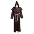 Medieval Costume Men Women Vintage Renaissance Monk Friar Priest Halloween Hooded Robe Dress - foxberryparkproducts
