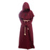 Medieval Costume Men Women Vintage Renaissance Monk Friar Priest Halloween Hooded Robe Dress - foxberryparkproducts