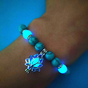 Natural Stone Bracelet Yoga Healing Luminous Glow In The Dark Bracelet