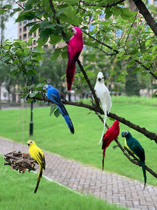 25/35cm Simulation Parrot Garden Decoration Creative Lawn Figurine Ornament Animal Bird Outdoor Garden Party Prop Decoration
