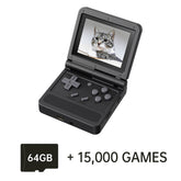 POWKIDDY v90 Black Version 3-Inch IPS Screen Flip Handheld Console Open System Game Console - foxberryparkproducts