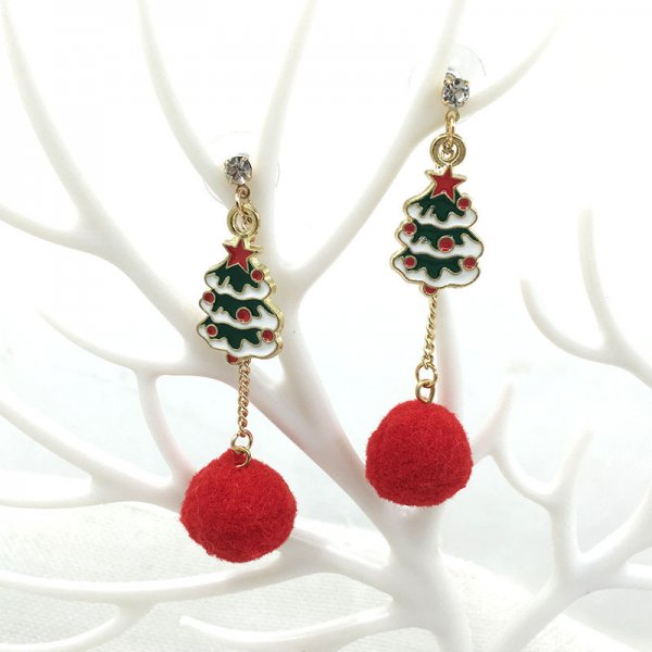 2022 New Zircon Christmas Tree Earrings for Women Shiny Rhinestone Snowflake Stud Earring Fashion Jewelry New Year Gifts - foxberryparkproducts