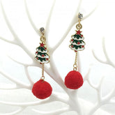 2022 New Zircon Christmas Tree Earrings for Women Shiny Rhinestone Snowflake Stud Earring Fashion Jewelry New Year Gifts - foxberryparkproducts
