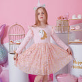 VIKITA Girls Princess Dress Unicorn Sequins Long Sleeve Autumn Dress Kids Birthday Party Wedding Tulle Dresses Children Clothing - foxberryparkproducts