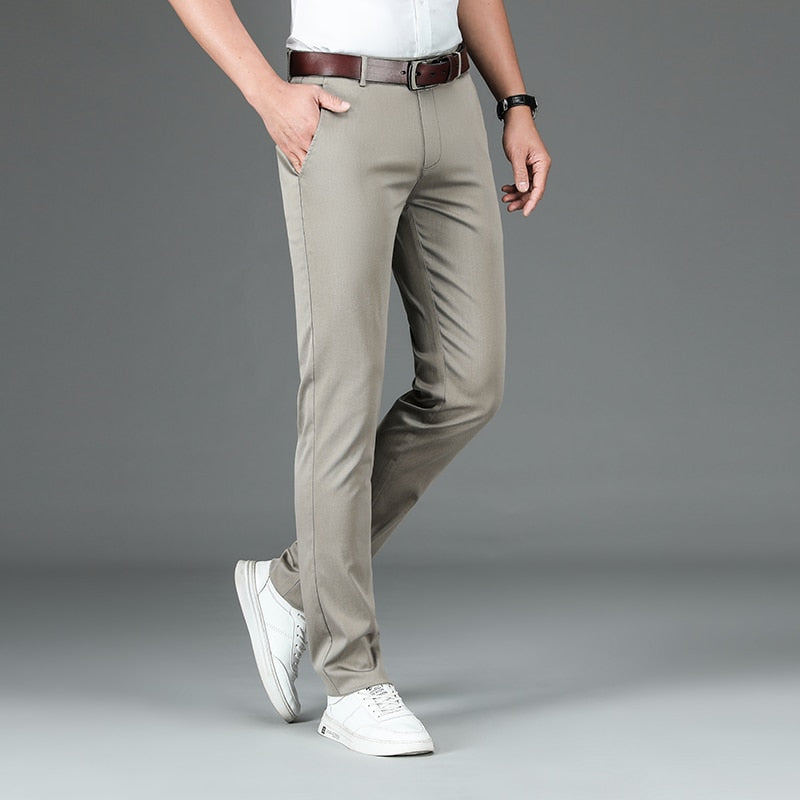 Autumn Lyocell Mens Pants Business Trousers