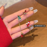 2022 New Zircon Christmas Tree Earrings for Women Shiny Rhinestone Snowflake Stud Earring Fashion Jewelry New Year Gifts - foxberryparkproducts