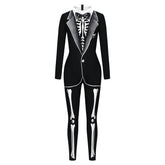 VIP FASHION Adult Skeleton Print Halloween Cosplay For Women Ghost Jumpsuit - foxberryparkproducts