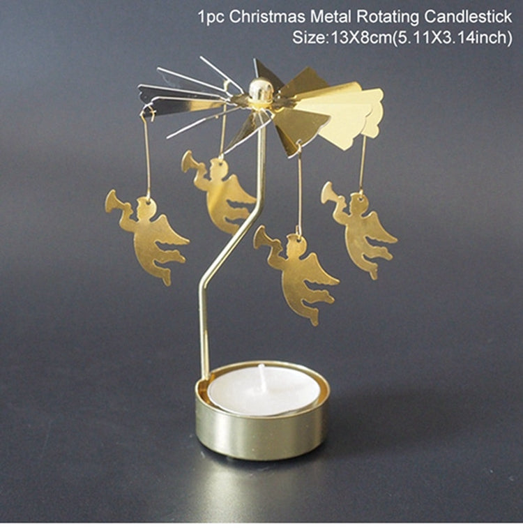 Christmas Rotary Candle Holder Merry Christmas Decoration for Home - foxberryparkproducts