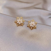 2022 New Zircon Christmas Tree Earrings for Women Shiny Rhinestone Snowflake Stud Earring Fashion Jewelry New Year Gifts - foxberryparkproducts