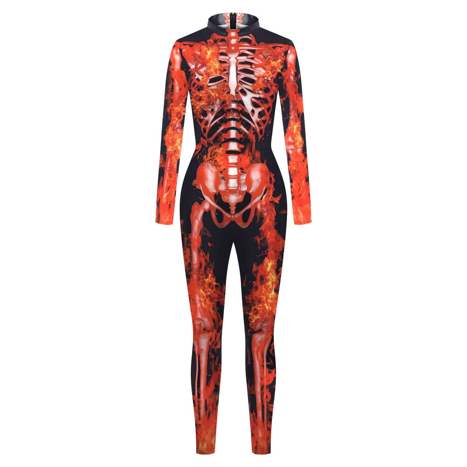 VIP FASHION Adult Skeleton Print Halloween Cosplay For Women Ghost Jumpsuit - foxberryparkproducts