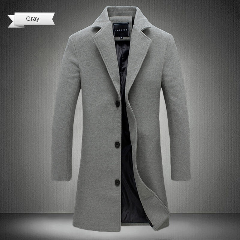 2022 Autumn and Winter Long Cotton Coat New Wool Blend