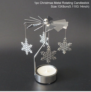 Christmas Rotary Candle Holder Merry Christmas Decoration for Home - foxberryparkproducts